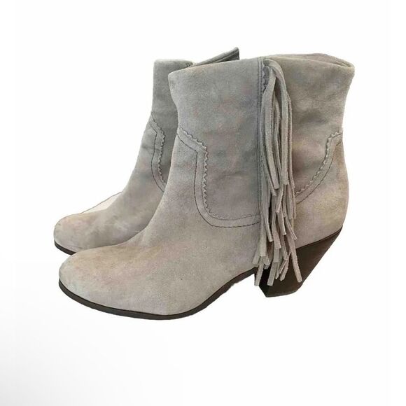 Sam Edelman Leather Boots Women Putty Booties Tan Size 11M - Picture 1 of 9